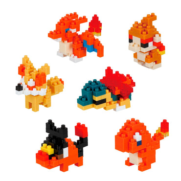Set 6 Figuras Nanoblock Mininano Serie Pokemon De Bandai - Tipo Fuego