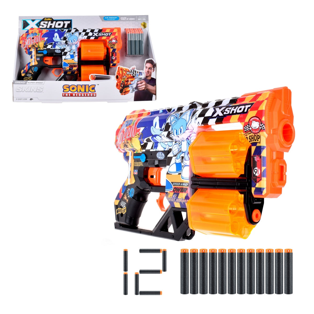 
                        Lanzador Skin Sonic X-Shot-Super Speed
                      