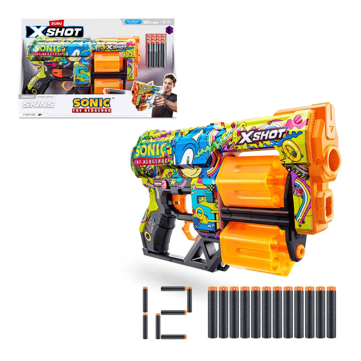 Lanzador Skin Sonic X-Shot-Hyper Spike Categoría: Lanzadores dardos - agua y más Tipo producto:  Armas y artilugios de juguete