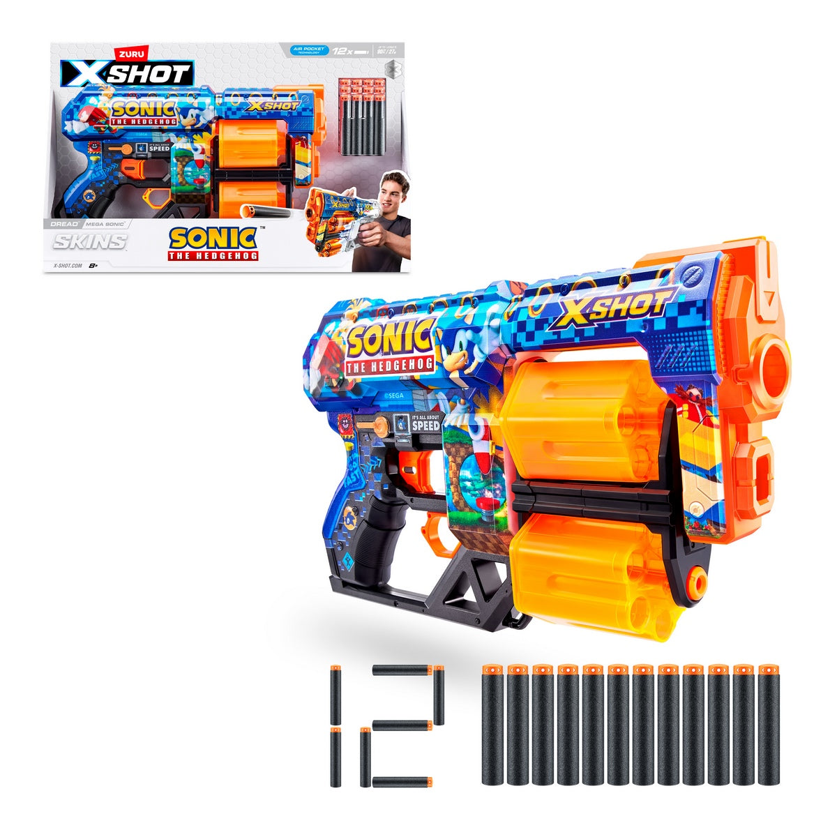 Lanzador Skin Sonic X-Shot-Mega Sonic Categoría: Lanzadores dardos - agua y más Tipo producto:  Armas y artilugios de juguete