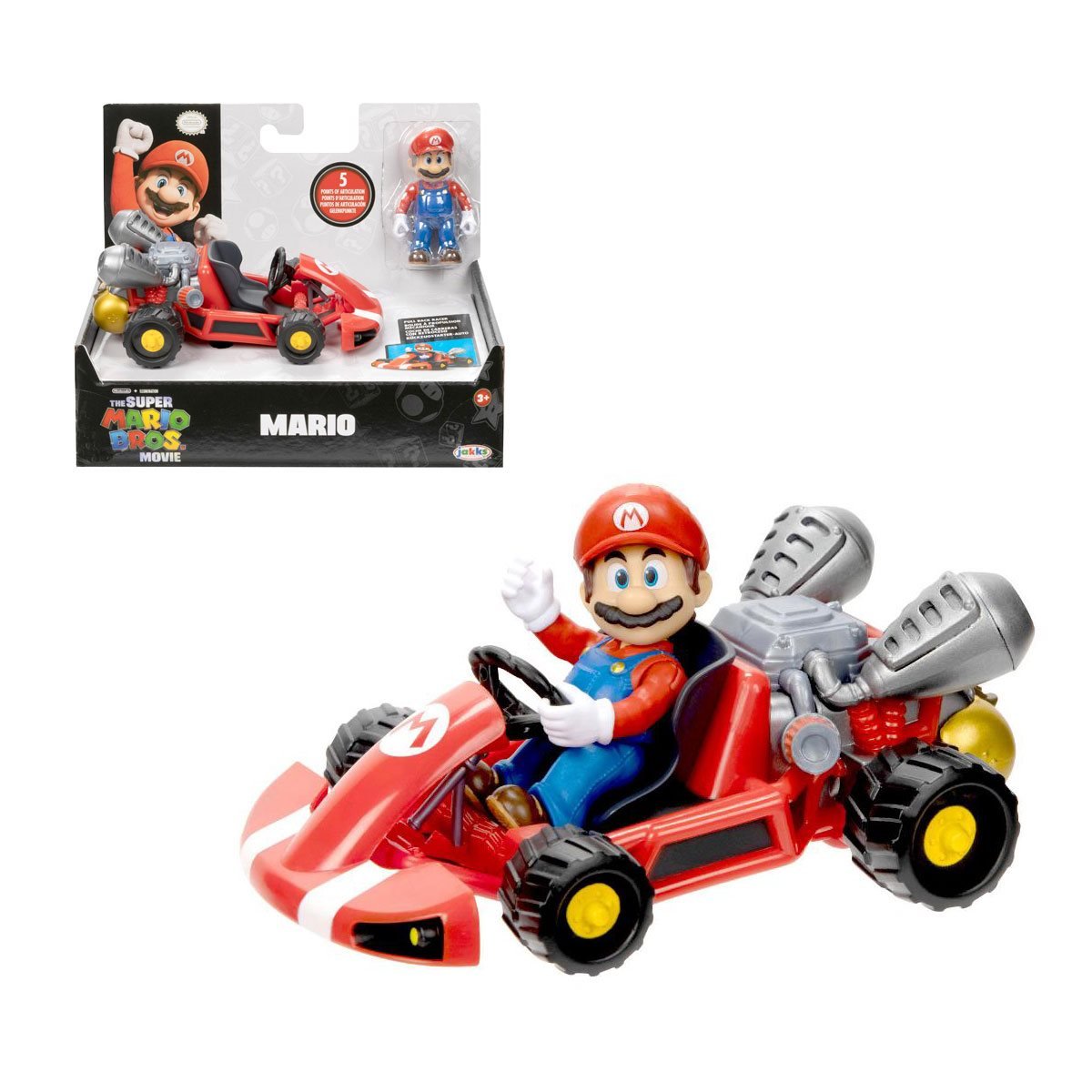 Nintendo Figuras Con Vehiculo Super Mario Movie 6Cm - Mario