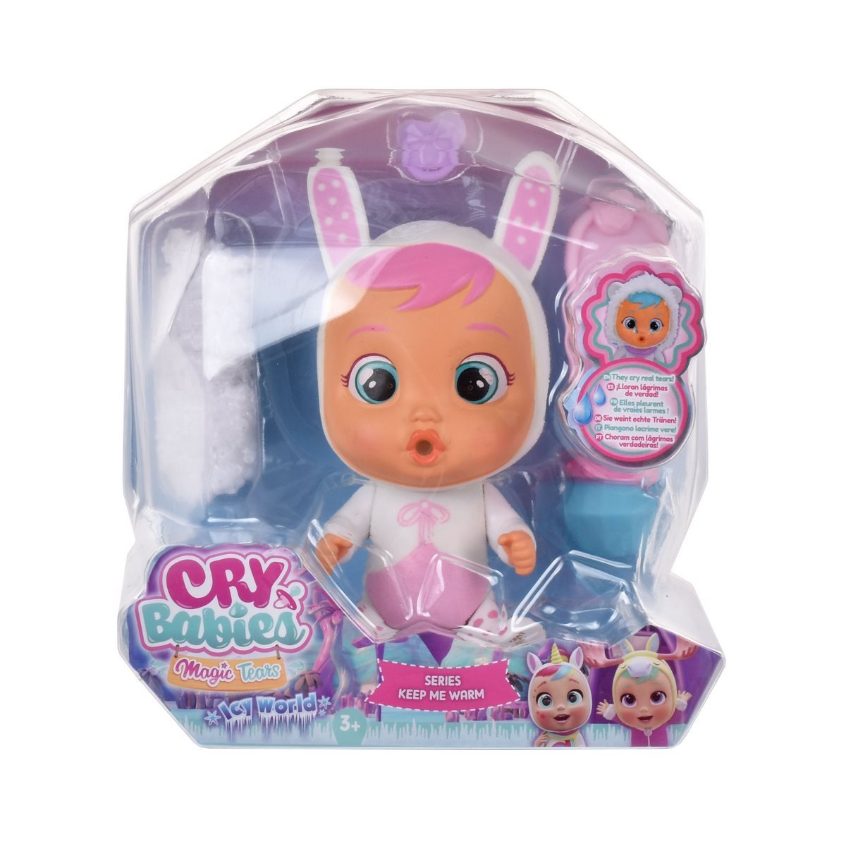 Cry Babies Icy Keep Me Warm Muñeca - Conejo