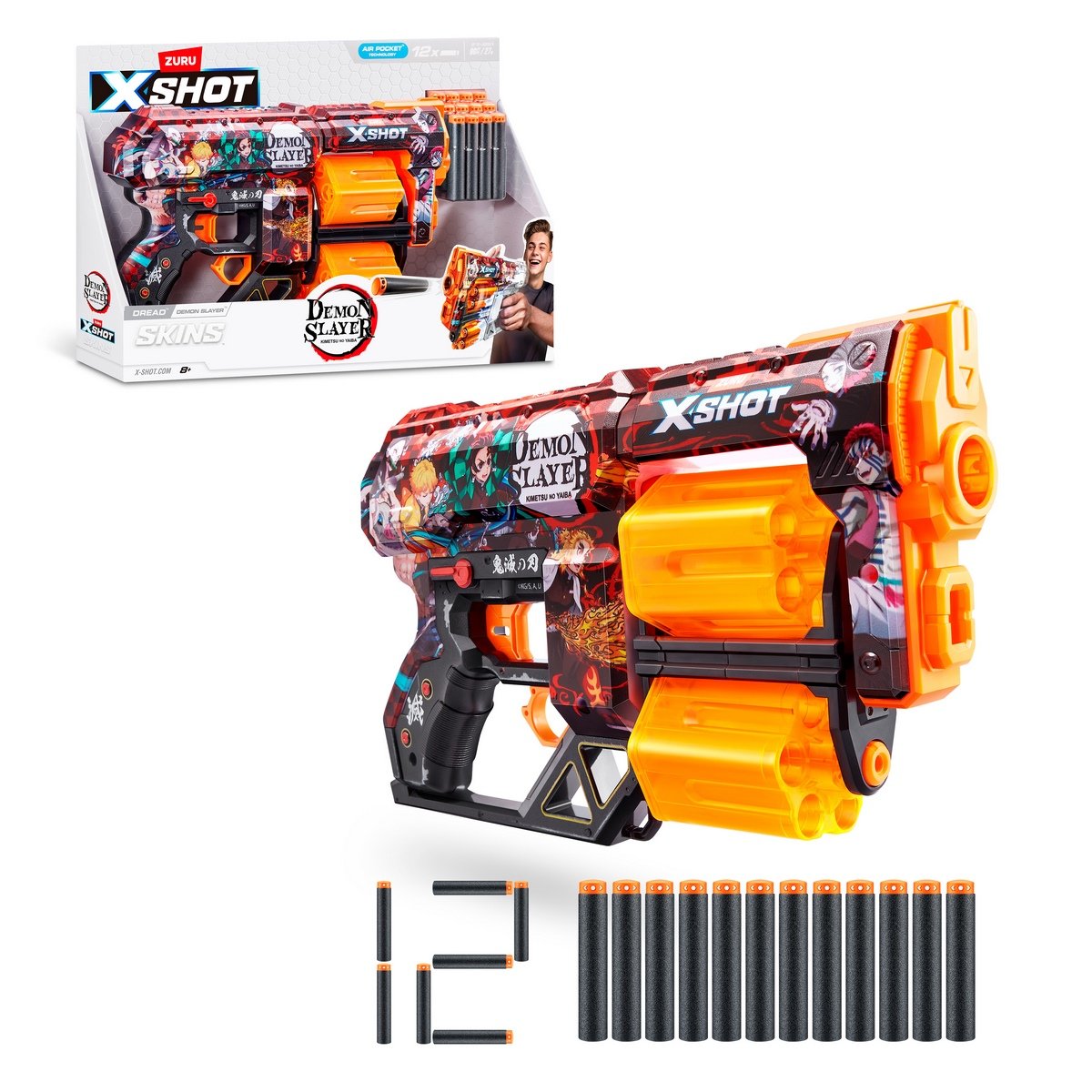 Lanza Dardos Menace Skins Dread Demon Slayer Con 12 Dardos X-Shot Categoría: Lanzadores dardos - agua y más Tipo producto:  Armas y artilugios de juguete