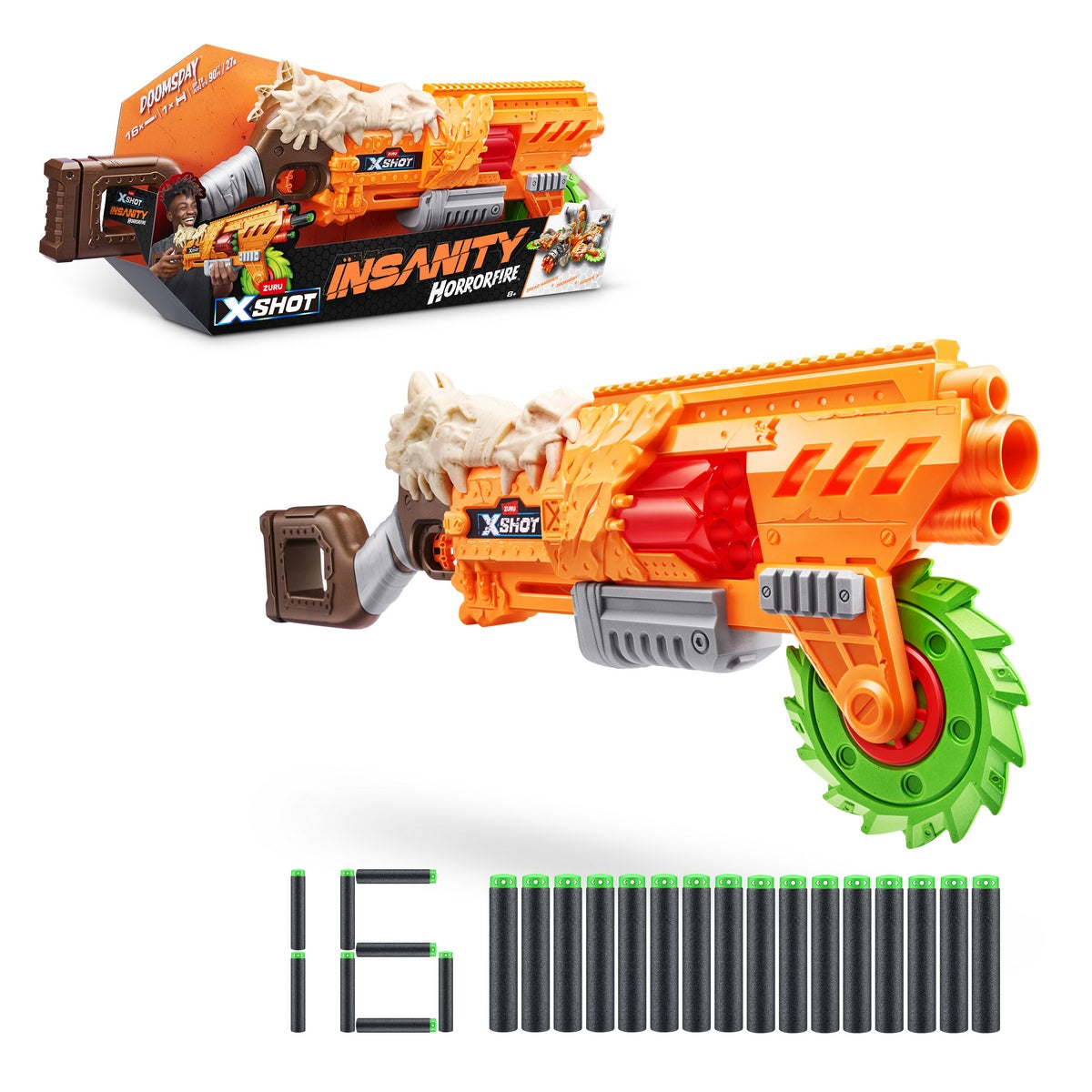 Lanza Dardos Horror Fire Doomsday Con 16 Dardos X-Shot Categoría: Lanzadores dardos - agua y más Tipo producto:  Armas y artilugios de juguete