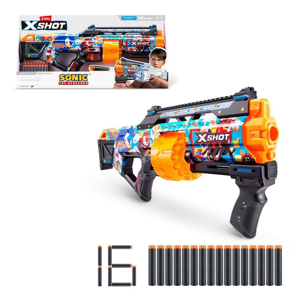 Lanza Dardos Last Stand Skins Modern Sonic Con 16 Dardos X-Shot Categoría: Lanzadores dardos - agua y más Tipo producto:  Armas y artilugios de juguete