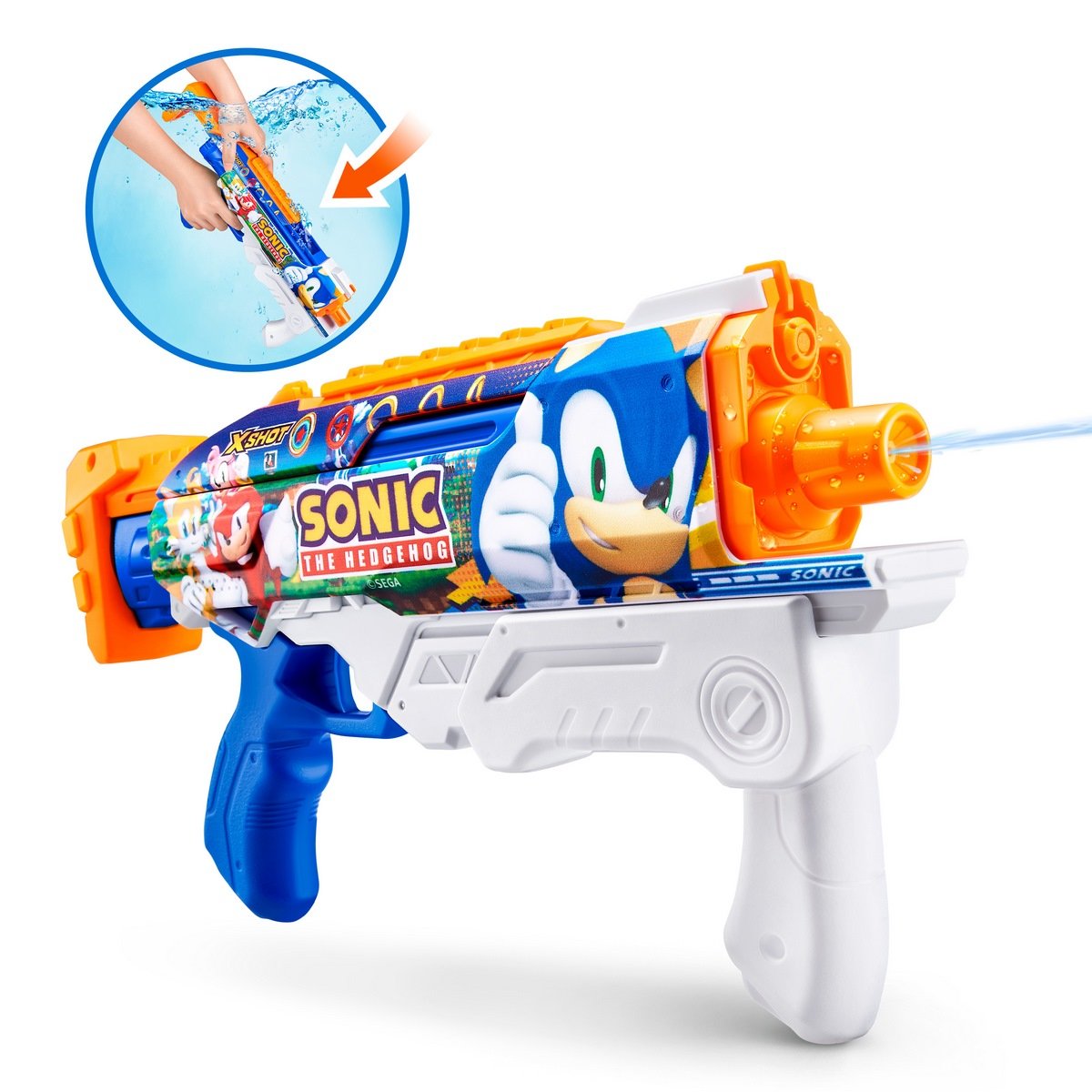 Lanza Agua Hyperload Skins Sonic De 500 Ml Con Sistema De Llenado Rapido Fast Fill X-Shot