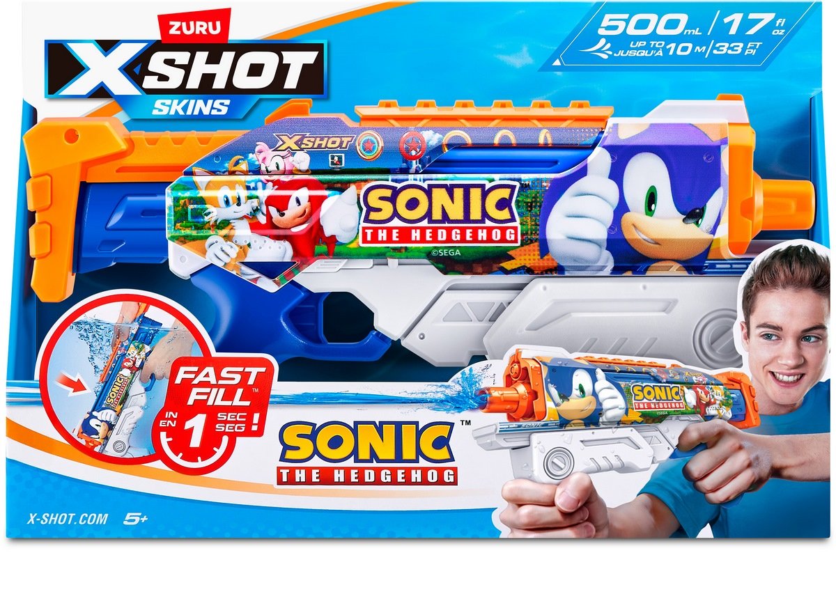 Lanza Agua Hyperload Skins Sonic De 500 Ml Con Sistema De Llenado Rapido Fast Fill X-Shot
