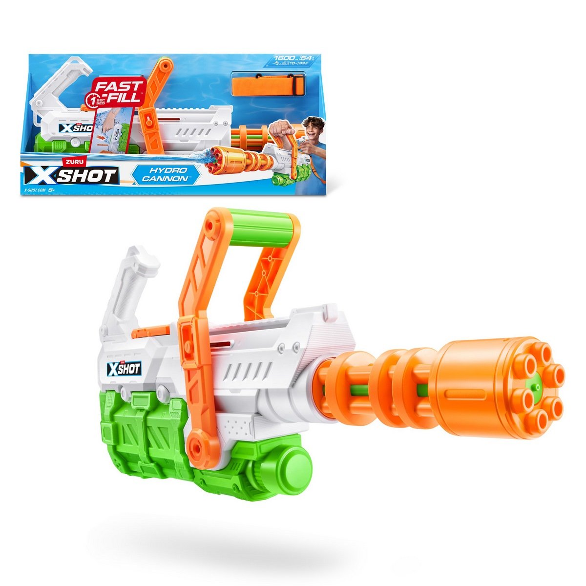 Lanza Agua Hypdro Cannon De 1600 Ml Con Sistema De Llenado Rapido Fast Fill X-Shot