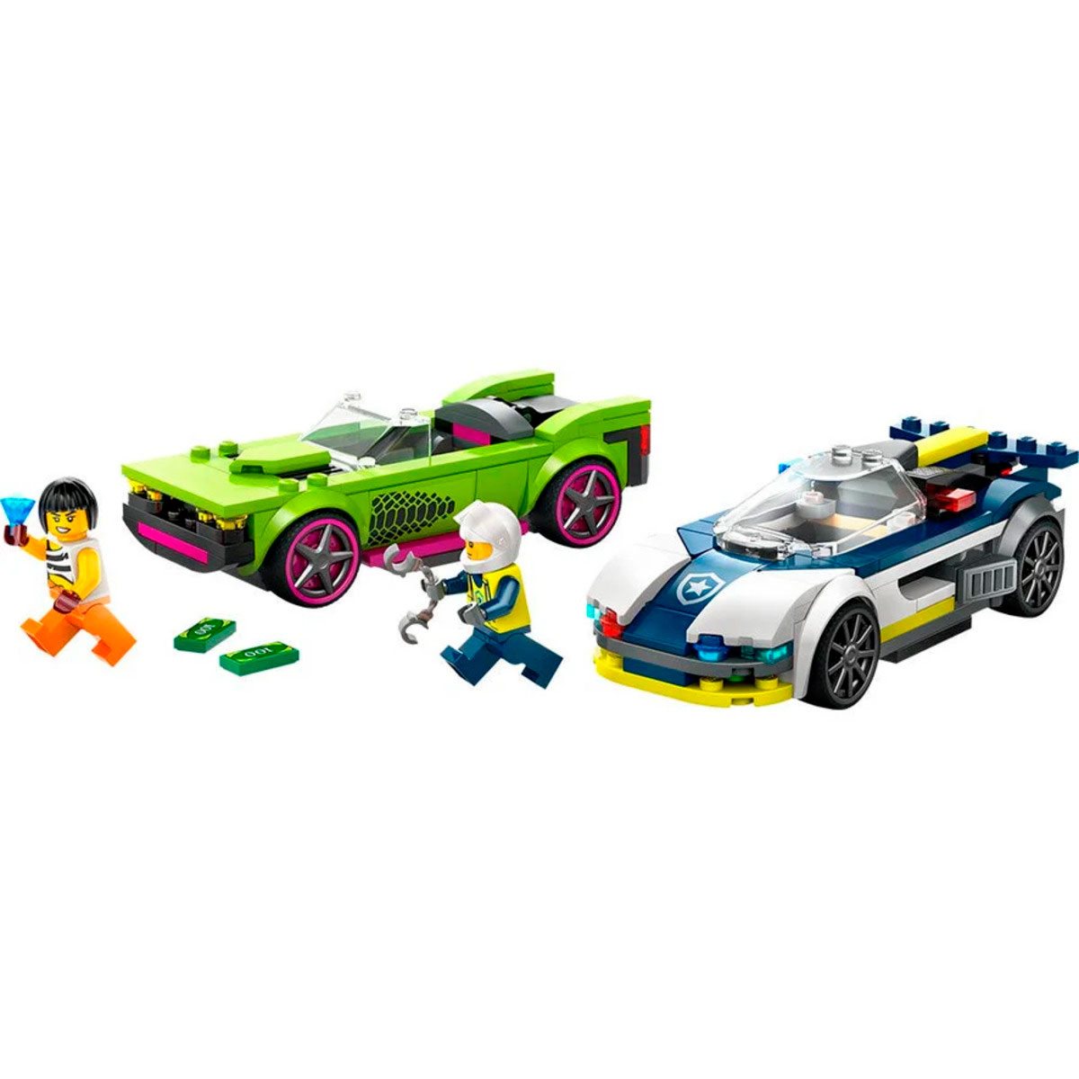 Auto De Policía Y Potente Auto Deportivo Lego City