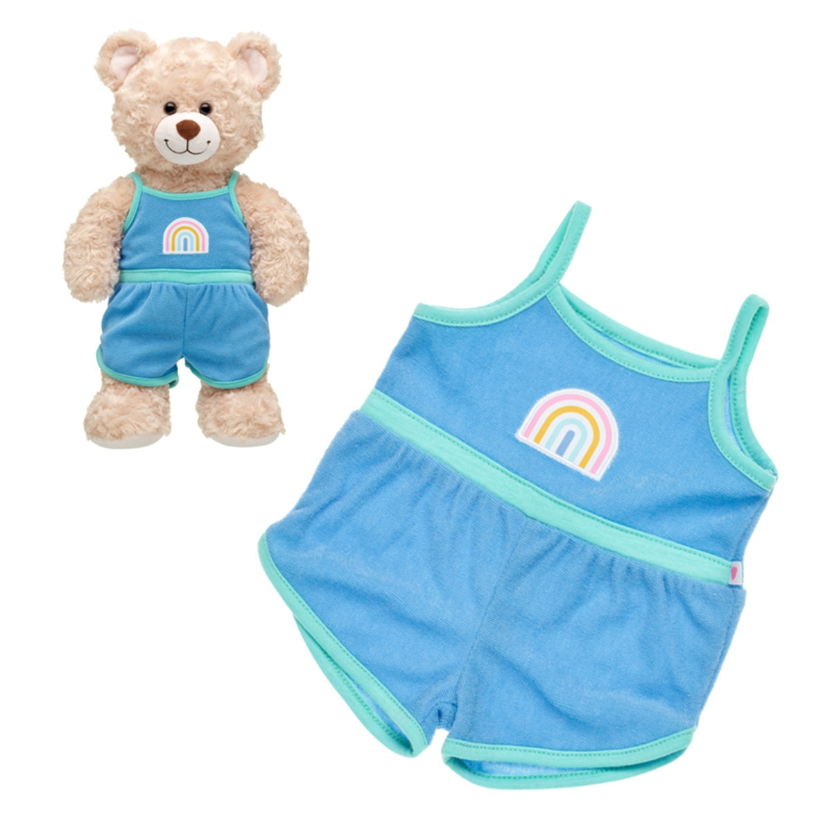 Enterito Arcoiris Toalla Celeste Build-A-Bear