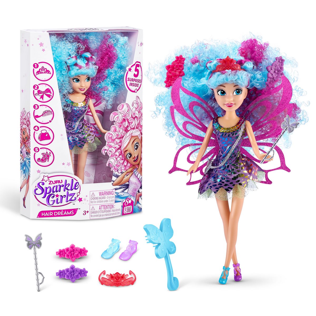 Muñeca Peinado Soñado Sparkle Girlz - Pelo Azul Categoría: Sin clasificación Muñecas Tipo producto:  Muñecas