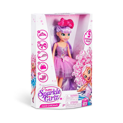 Muñeca Peinado Soñado Sparkle Girlz - Pelo Morado