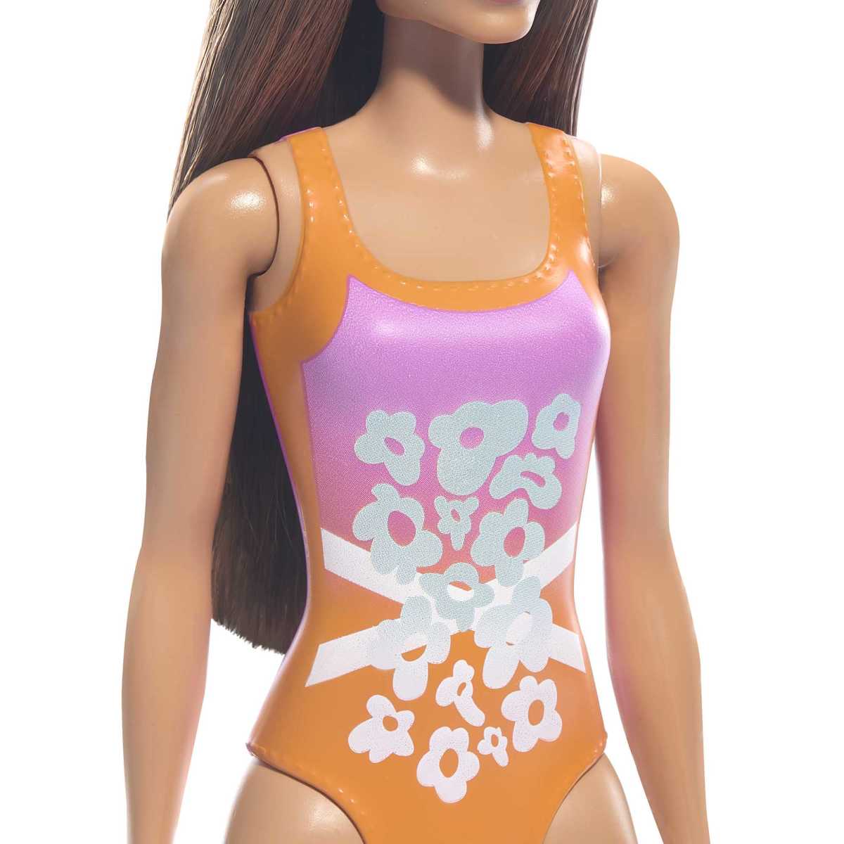 Barbie Fashion & Beauty Muñeca De Playa Sorpresa - Traje De Baño Naranjo