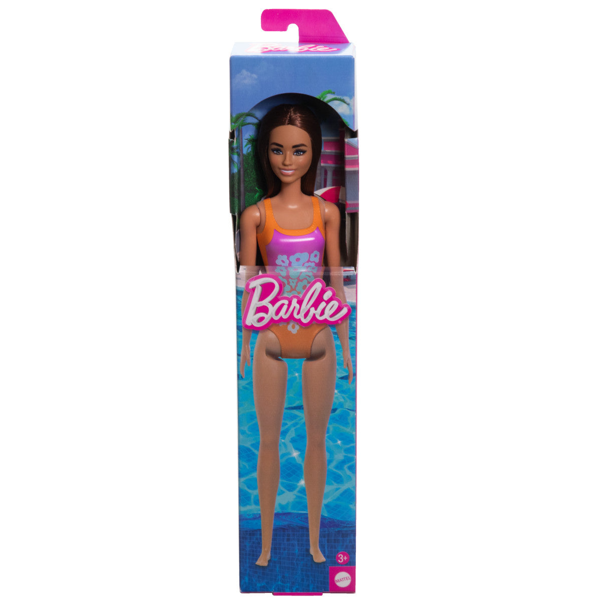 Barbie Fashion & Beauty Muñeca De Playa Sorpresa - Traje De Baño Naranjo
