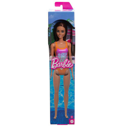 Barbie Fashion & Beauty Muñeca De Playa Sorpresa - Traje De Baño Naranjo