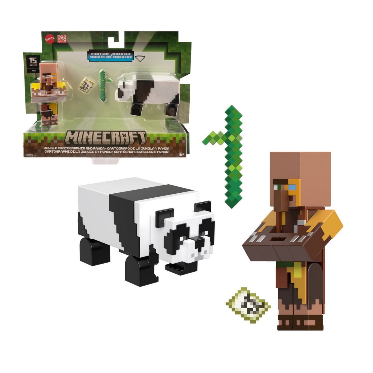 Minecraft Core Figura De 8Cm Con Crafting 2-Pack - Cartografo De La Jungla Y Panda
