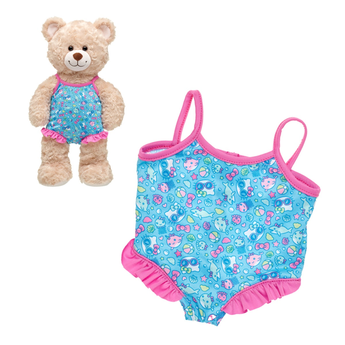 Traje De Baño Patron Marino Hello Kitty Sanrio Build-A-Bear Categoría: Ropa Build-a-Bear Tipo producto:  Accesorios para muñecas y muñecos de acción