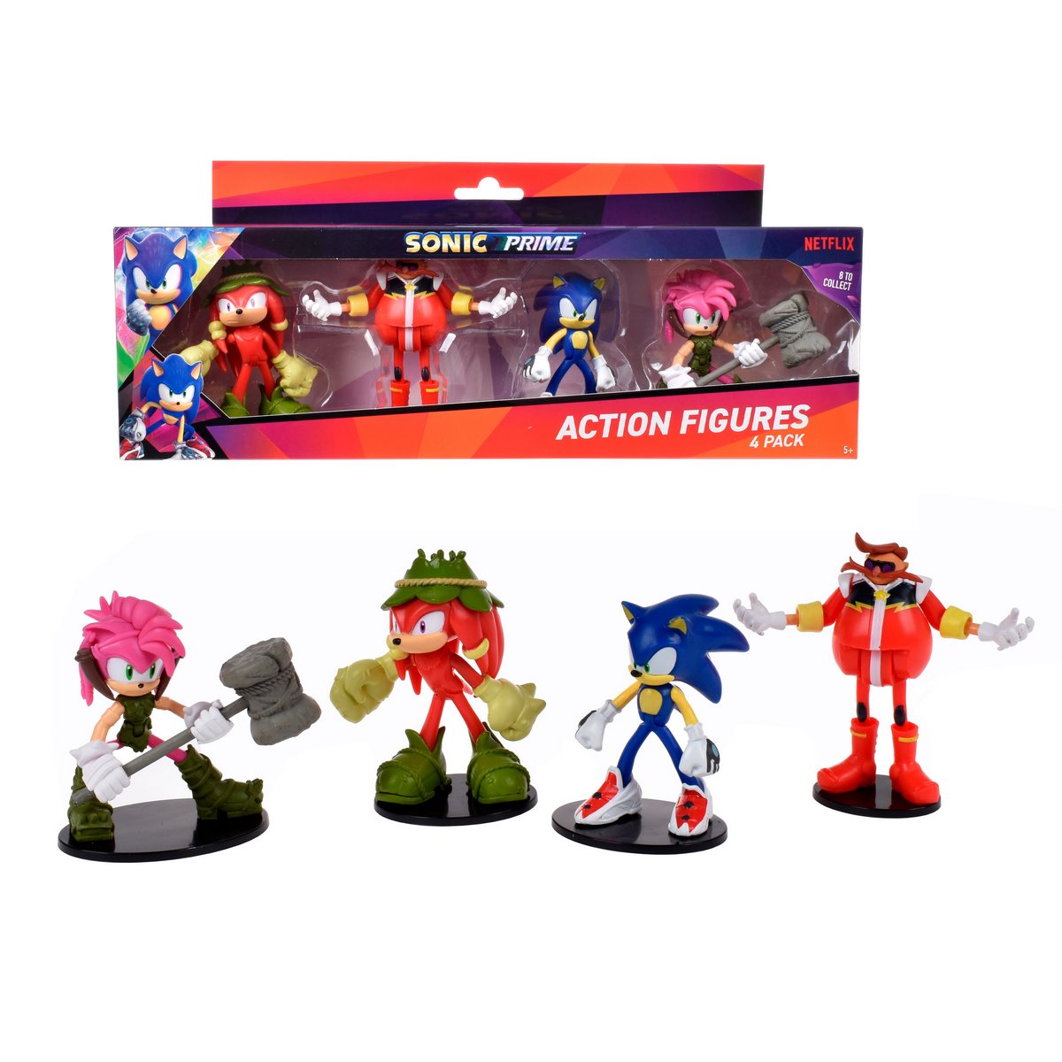 Pack 4 Figuras Sonic, Eggman, Knuckles Y Amy Rose