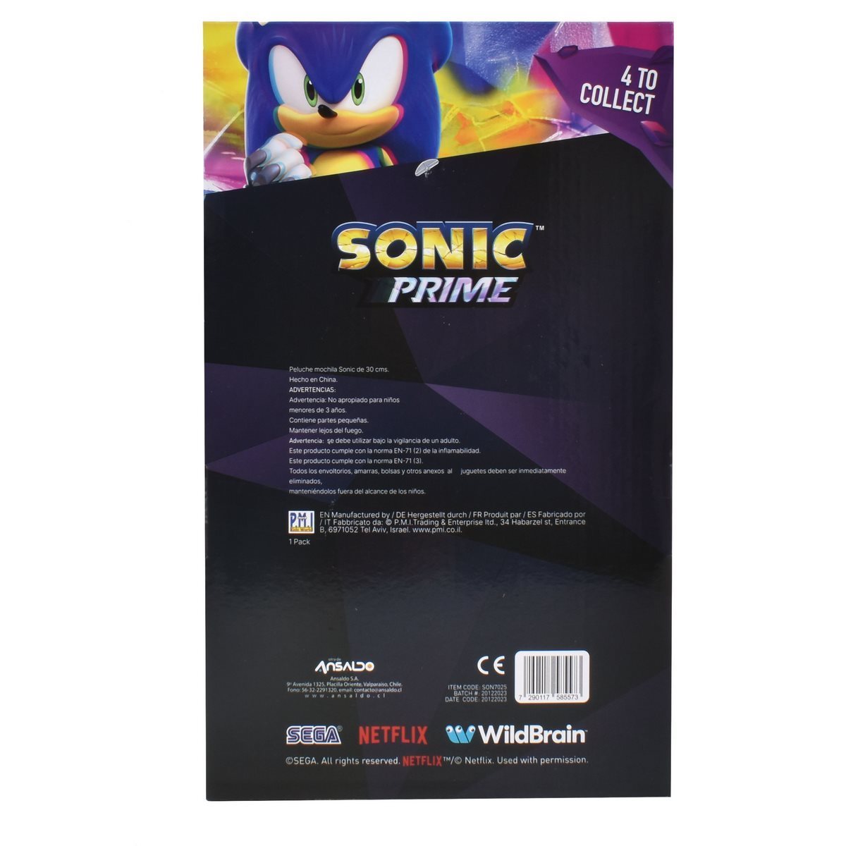 Peluche Mochila Sonic De 30 Cms - Sonic