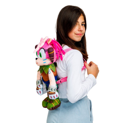 Peluche Mochila Sonic De 30 Cms - Amy Rose