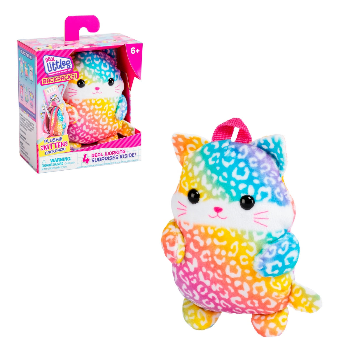 Mochila Peluche Con Accesorios Real Littles - Kitten