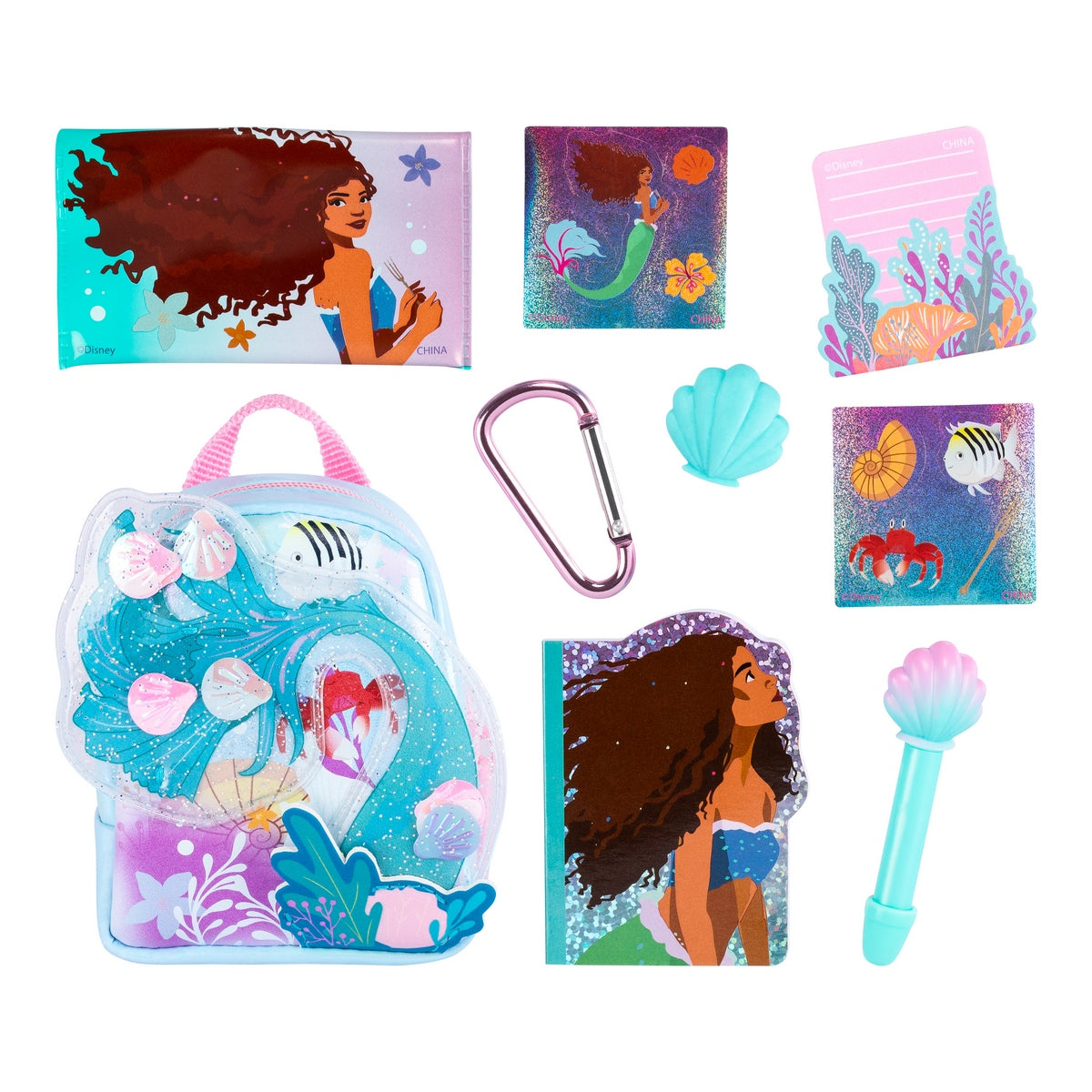 Mochila Disney Con Accesorios Real Littles - Sirenita