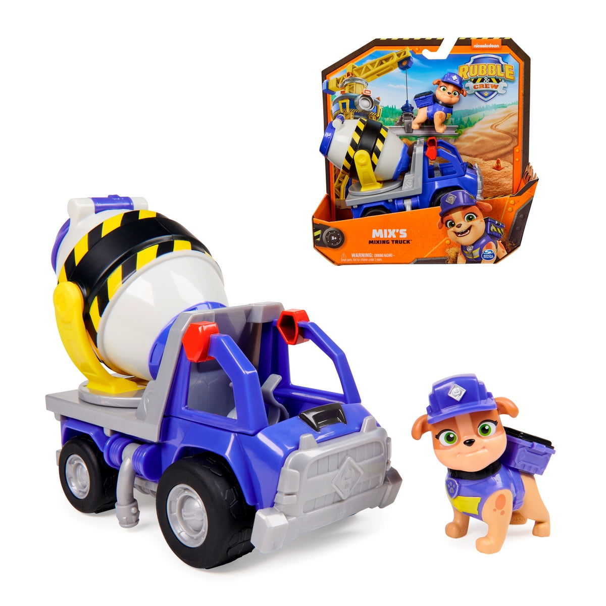 Rubble & Crew Vehiculo Y Figura Paw Patrol - Mixs Mixing Truck