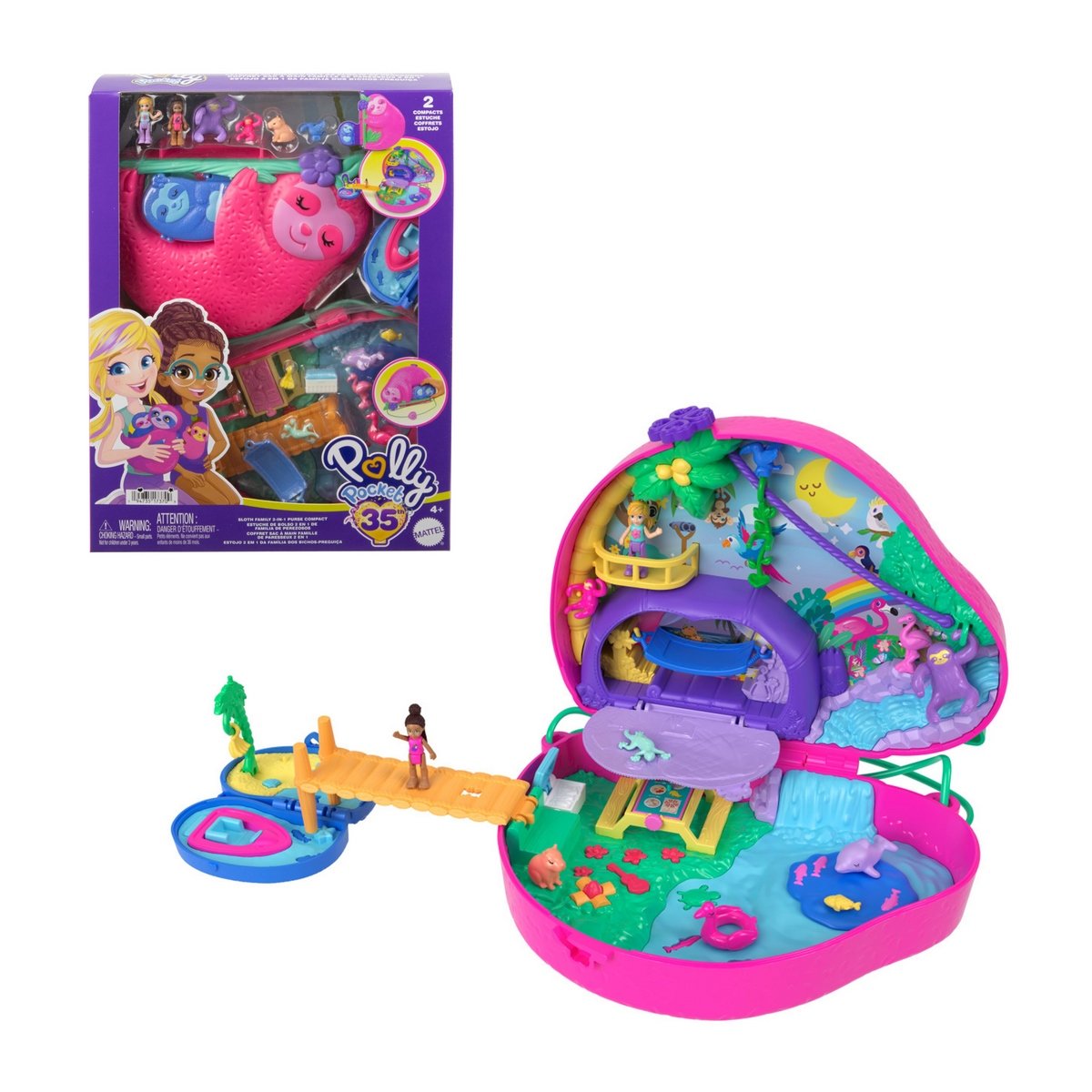 Polly Pocket Estuche Familia Perezosos