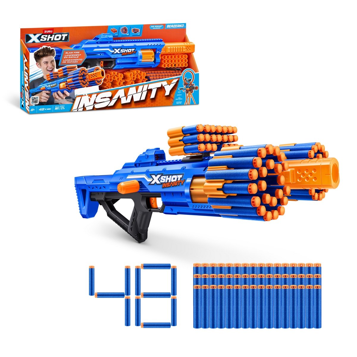 Lanza Dardos Insanity Berzerko Con 48 Dardos X-Shot Categoría: Lanzadores dardos - agua y más Tipo producto:  Armas y artilugios de juguete