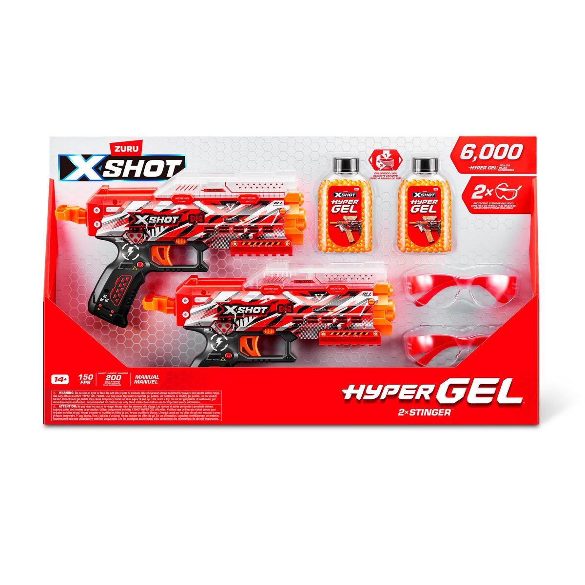 Pack 2 Lanzadores De Bolitas De Gel X-Shot Pistol Hidrogel Con 6000 Bolitas