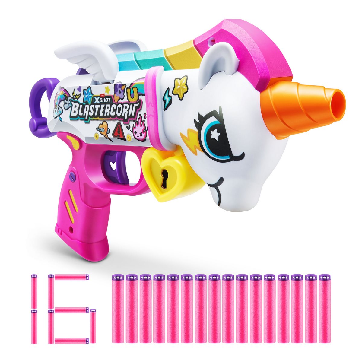 Lanza Dardos Unicornio Skins Con 16 Dardos X-Shot Categoría: Lanzadores dardos - agua y más Tipo producto:  Armas y artilugios de juguete