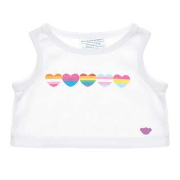 Musculosa Blanca Con Corazones Build-A-Bear