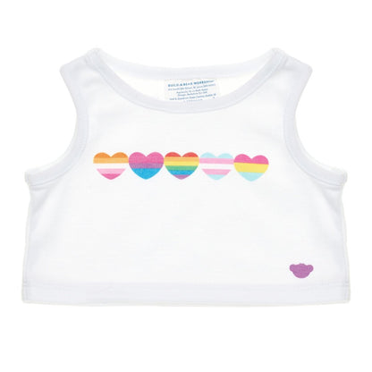 Musculosa Blanca Con Corazones Build-A-Bear