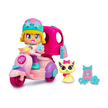 Muñeca De 8 Cm Con Vehiculo Vamos De Pinypon - Motoneta