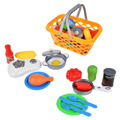 Canasto Con Frutas Y Alimentos - Naranja