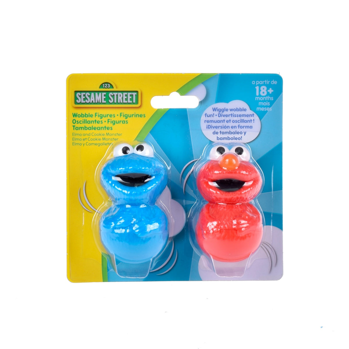 Pack 2 Figuras Involcables 8 Cm Plaza Sesamo - Elmo Y Comegalletas