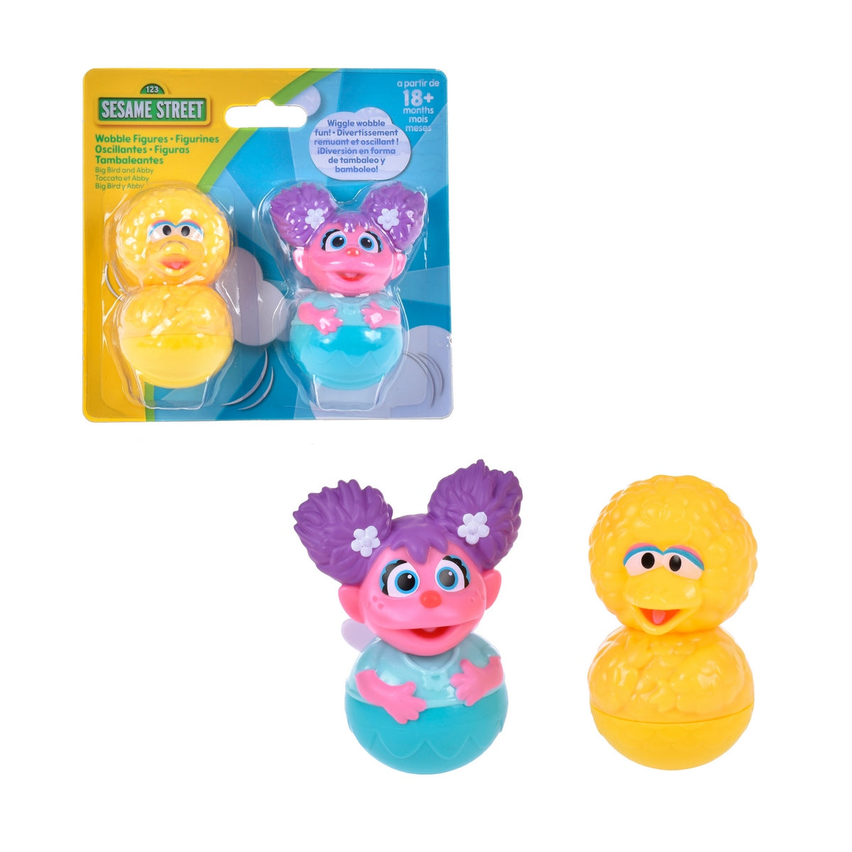 Pack 2 Figuras Involcables 8 Cm Plaza Sesamo - Big Bird Y Abby