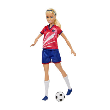 Barbie Profesiones Jugadora De Futbol Playera Roja Mattel