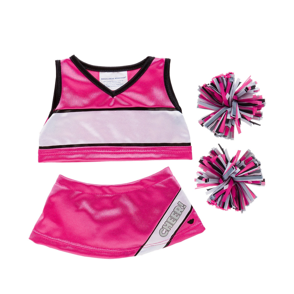 Traje Cheer Leader Rosa Build-a-bear