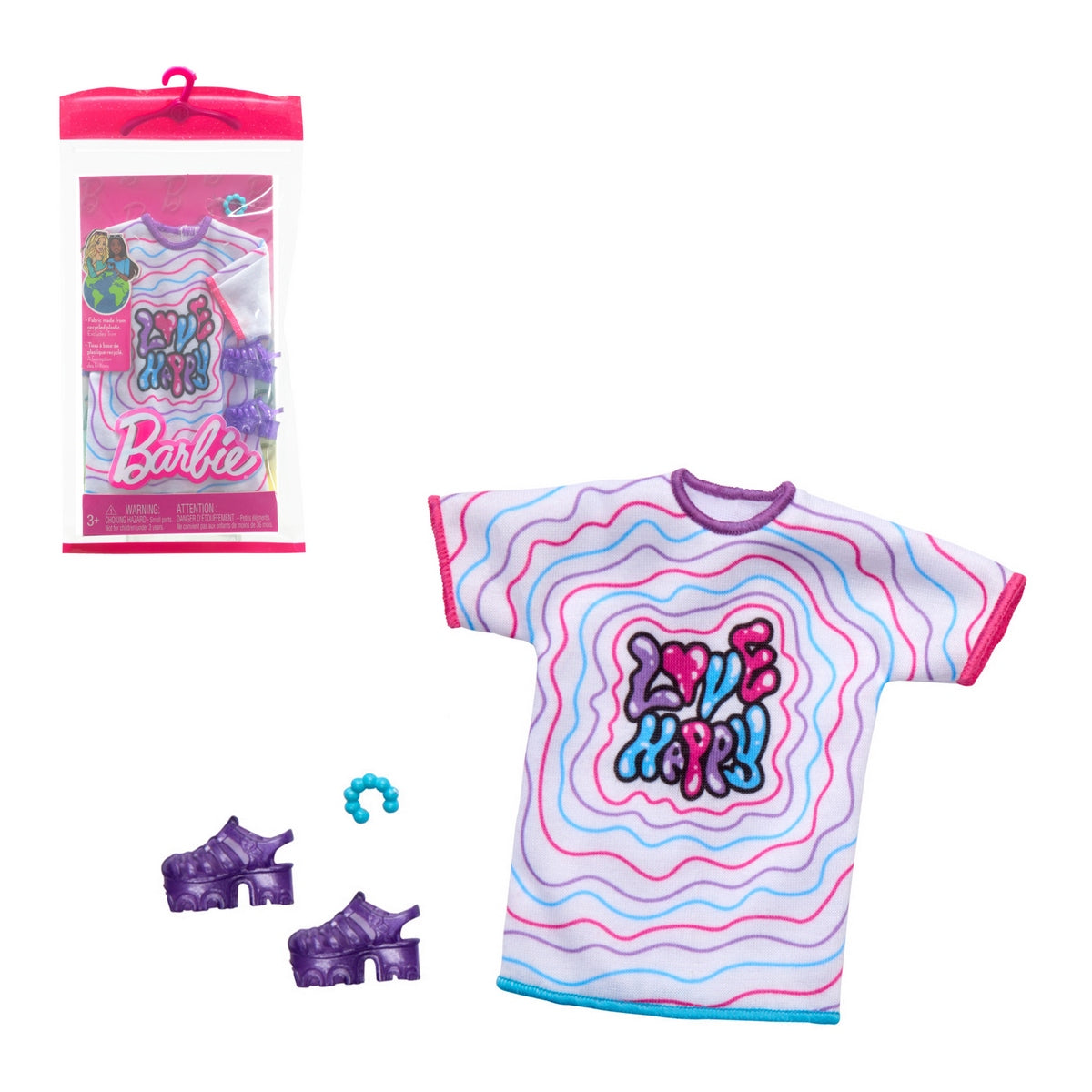 Barbie Conjuntos De Modas Mattel - Conjunto Blanco Con Rayas