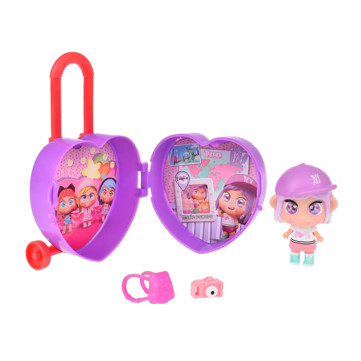 Maleta Corazon Con Muñeca Y Accesorios Mini Trotties - Morado