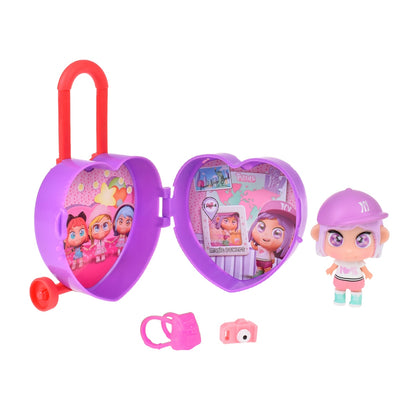 Maleta Corazon Con Muñeca Y Accesorios Mini Trotties - Morado