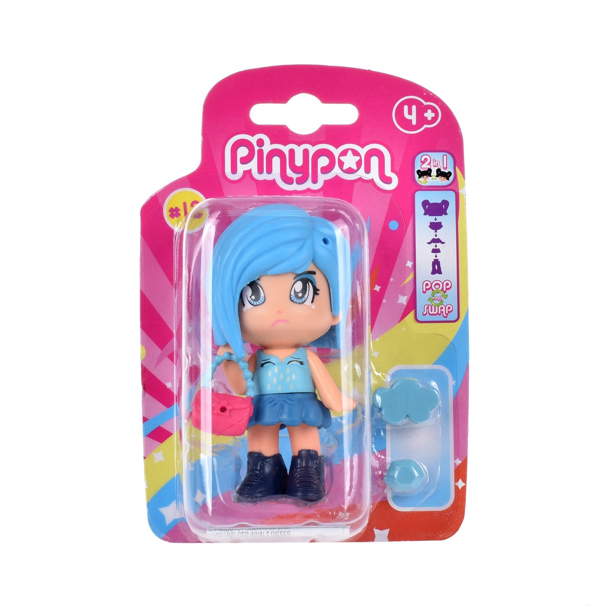 Muñeca Tematica Emocional Con Doble Cara Y Accesorios De Pinypon - Cabello Azul