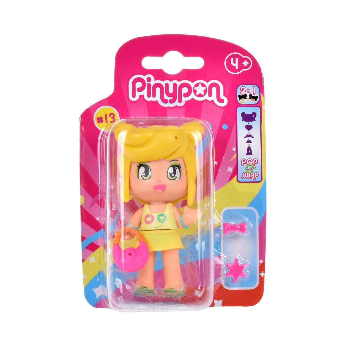 Muñeca Tematica Emocional Con Doble Cara Y Accesorios De Pinypon - Cabello Amarillo