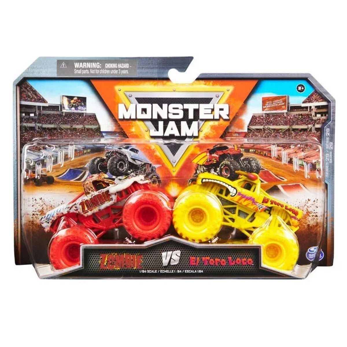 Monster Jam Vehiculos 1:64 Pack 2 - Zombie V/S El Toro Loco