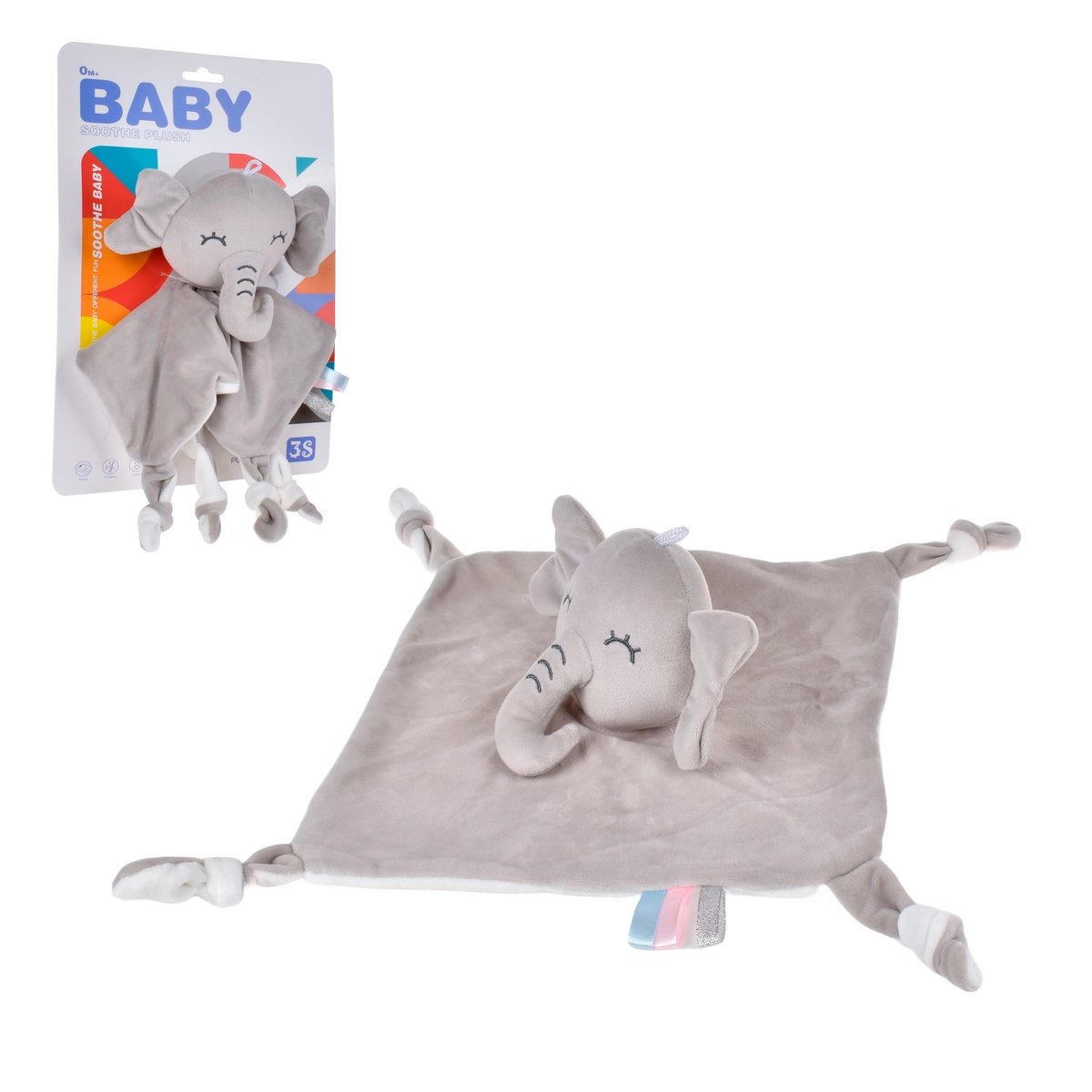 Tuto Conejo De Plush Blanco Con Sonajero - Elefante