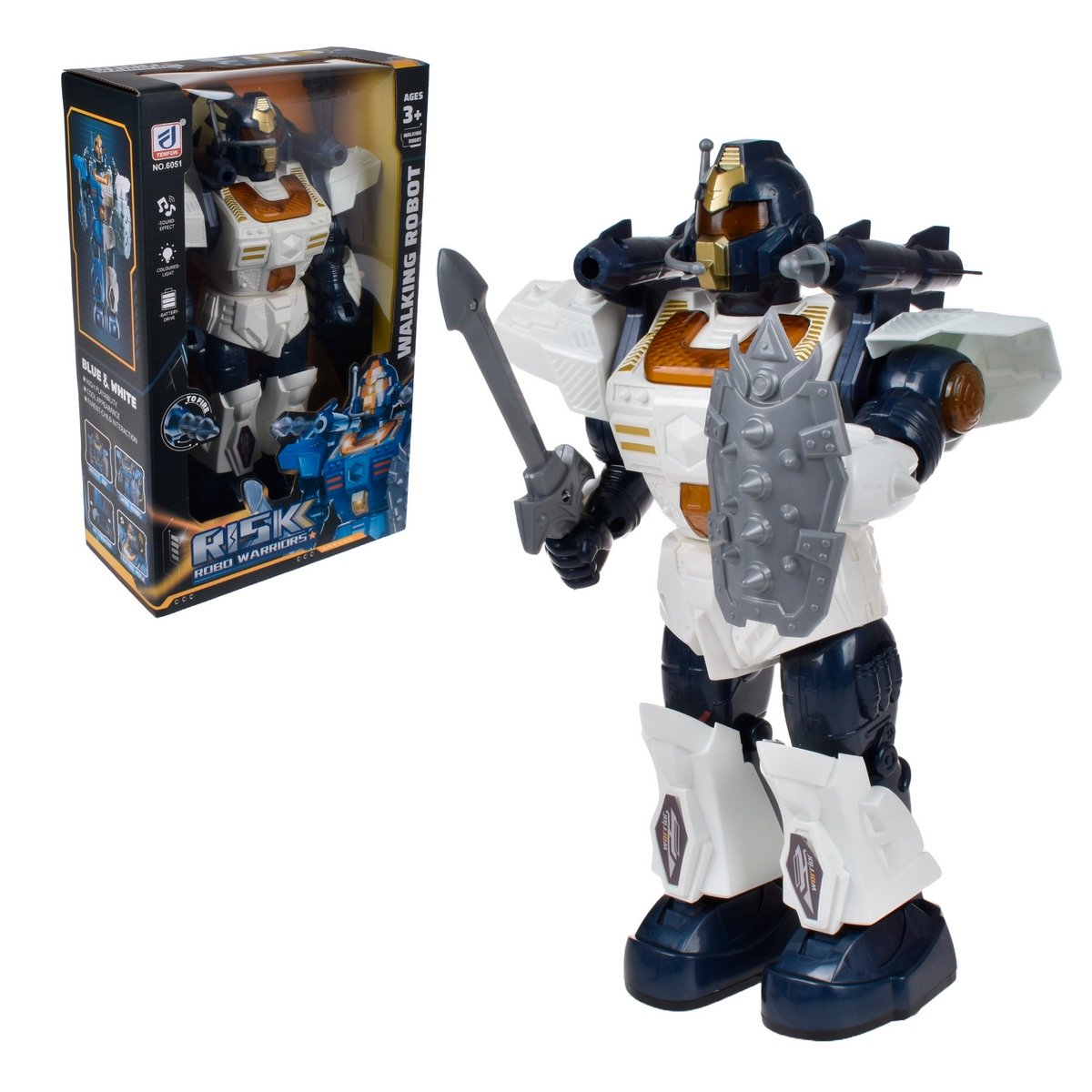 Robot Que Camina Con Luces Y Sonido - Blanco