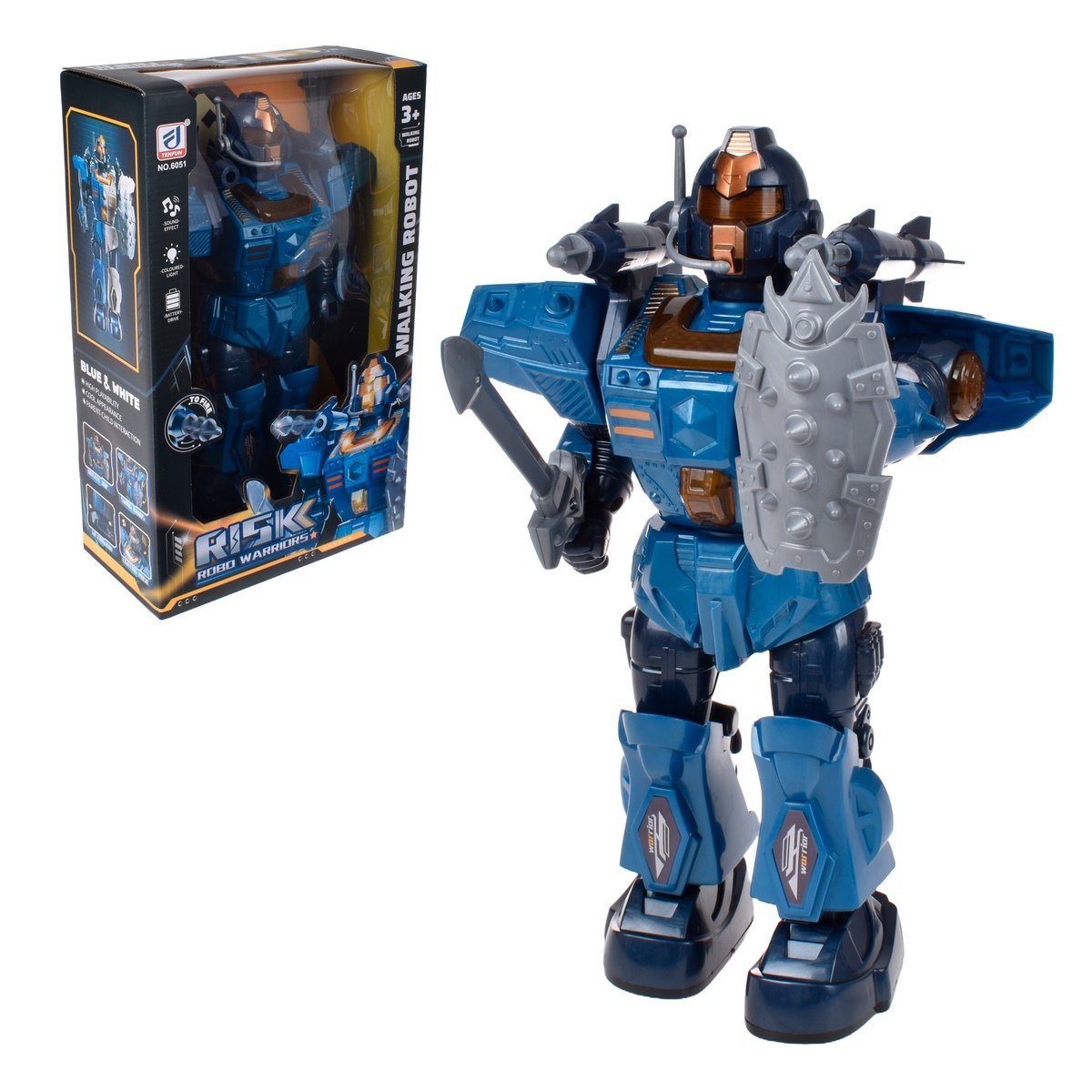 Robot Que Camina Con Luces Y Sonido - Azul