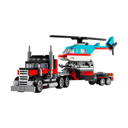Camión Plataforma Con Helicóptero Lego Creator