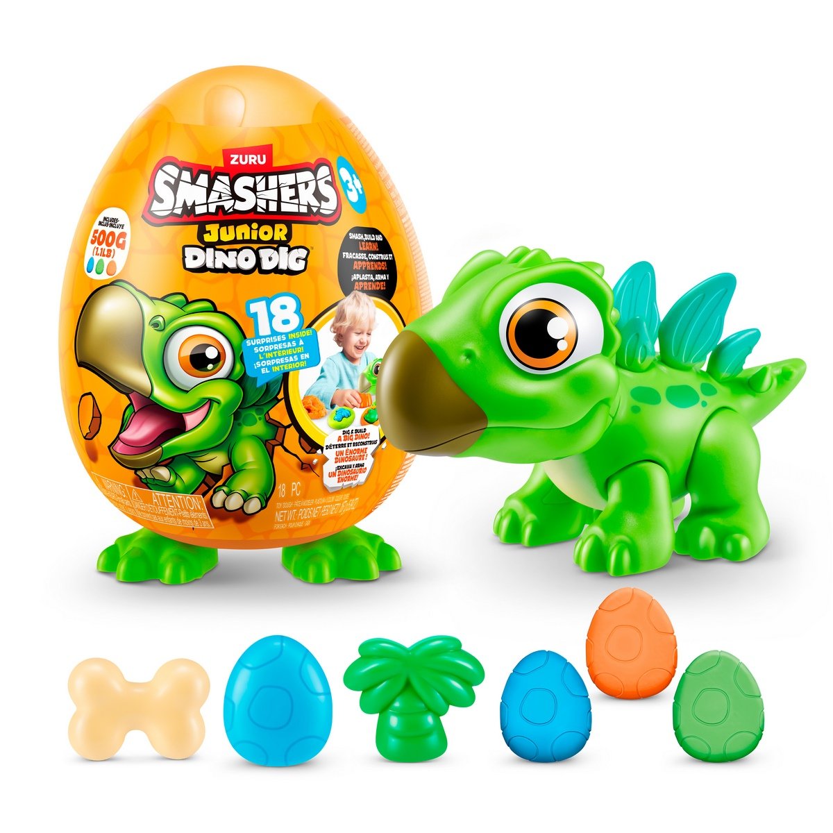 Huevo Con Dinosaurio Para Excavar Smashers Junior De Zuru - Estegosaurio